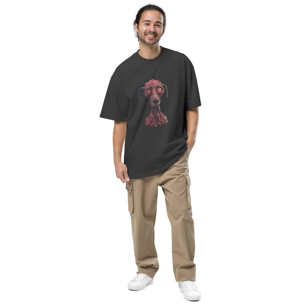 Noctovision 'Hypnotic Dog' Oversized faded t-shirt