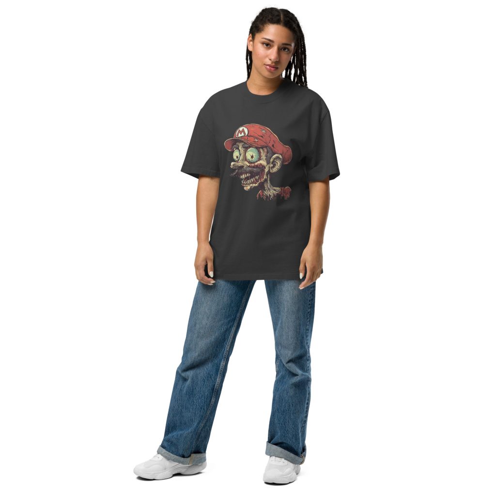 Noctovision 'Zombie Mario' Oversized faded t-shirt